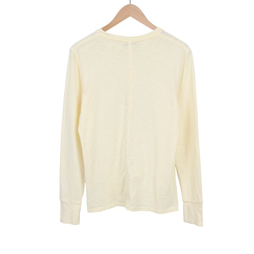 American Giant Women's Premium Slub Long Sleeve Crew Tee Pastel Yellow M NWOT - Picture 4 of 6